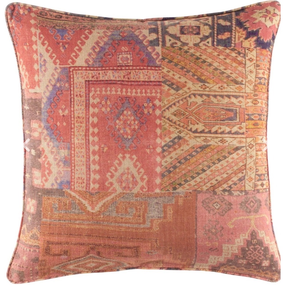 Annie Selke Pine Cone Hill Anatolia Linen Euro Sham 26x26 Patchwork Aztec